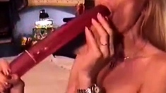 Biggest dildo deepthroat ever