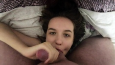 he sat on my face so that I suck his balls, cum on face