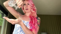 Blonde amateur gives webcam show with toys