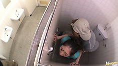 Naughty Asian Cutie Miku Hasegawa Gets Nailed From Behind In The Public Restroom