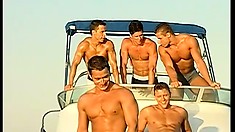 Handsome studs get wild out at sea during their sexy holiday